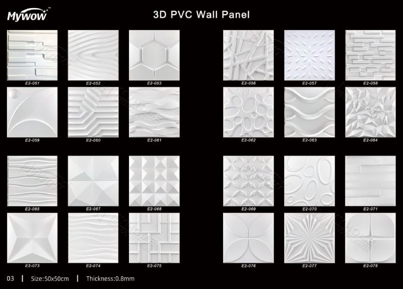 Fire-Retardant 3D PVC Wall Panel for Wall/Ceiling Decoration
