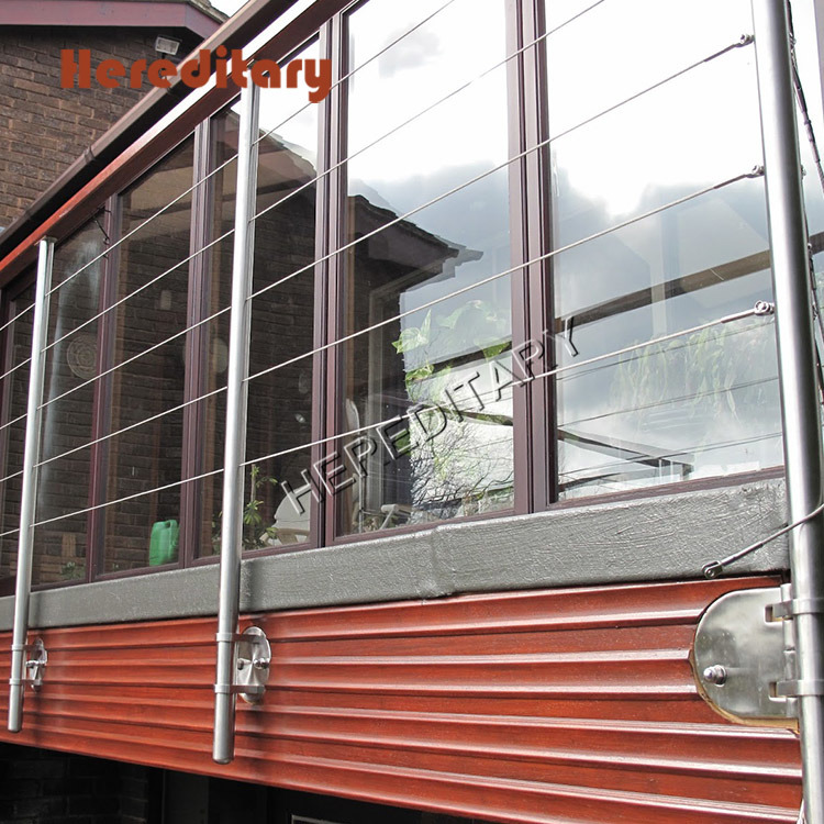 Stainless Steel Wire Handrail Systems Outdoor Side-Mounted Cable Railing