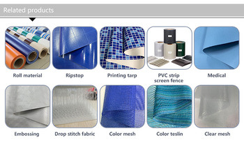 Waterproof 500*500d PVC Laminated Striped Tarp Polyester Awning Fabric PVC Printed Tarpaulin