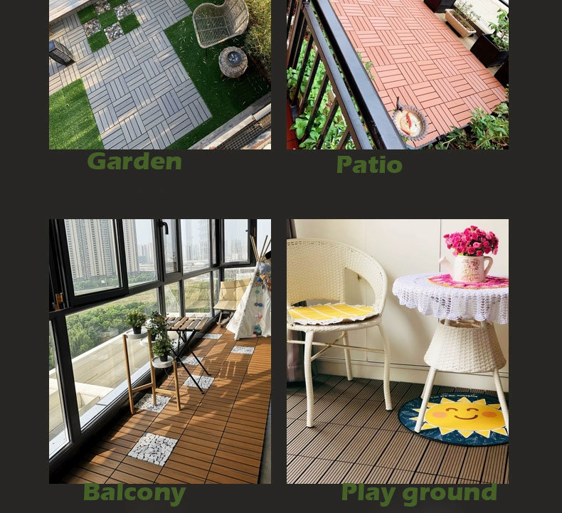 High Quality WPC DIY Tiles Wholesale Composite Decking Tiles WPC Deck Flooring Tiles Outdoor Home Garden Floor Tiles