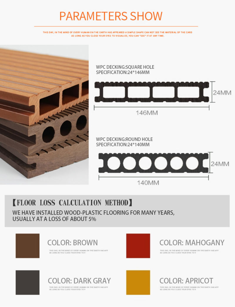3D Deep Embossed Artificial Hardwood WPC Decking Clips