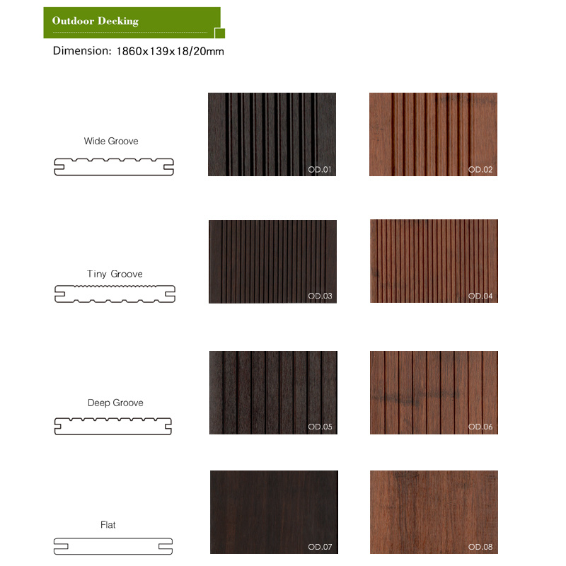Hot Sales & Good Price WPC Flooring Composite Decking Alternative Bamboo Outdoor Decking