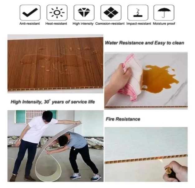 200-300mm Width Groove Laminated PVC Panel PVC Wall Panel Decoration Waterproof Panel