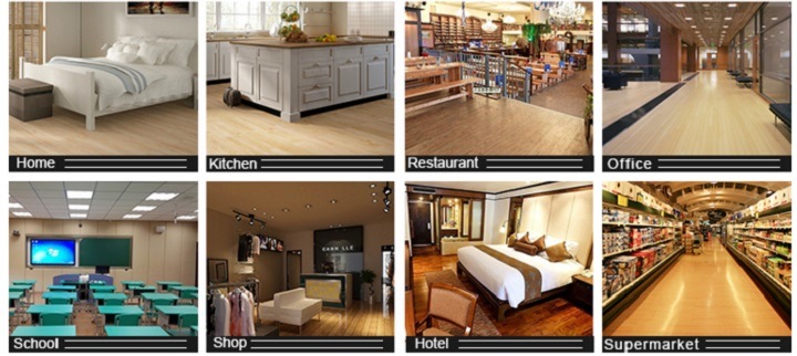 Indoor Wood Grain Click Laminate Flooring Planks WPC Flooring