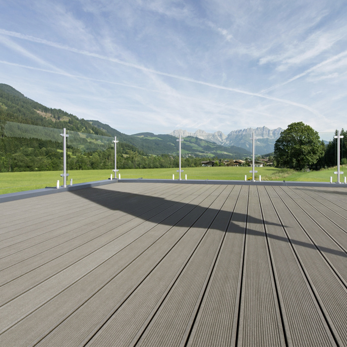 Outdoor Co-Extrusion Composite Decking UV-Resistant Capped WPC Decking Solid Co-Extrusion WPC Composite Decking