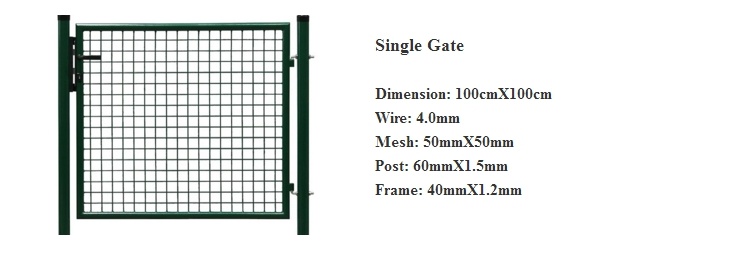 4 Feet Green Wire Filled Garden Fence Gate