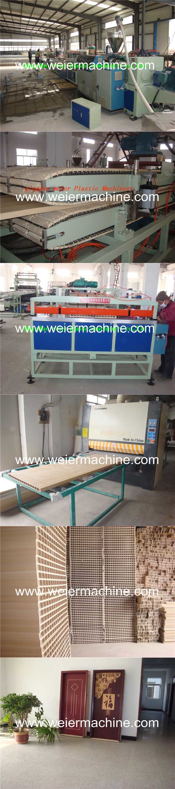 Hollow WPC Door Board Extrusion Line PVC Wood Composite Door Panel Board Making Machine