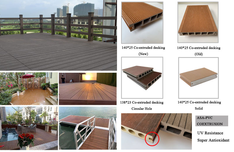 Crackresistant Engineering Outdoor Wood Plastic Composite Coextrusion WPC Flooring Composite Board