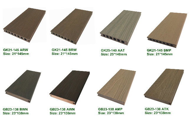 Co-Extrusion WPC Composite Decking Profile Co Decking Boards