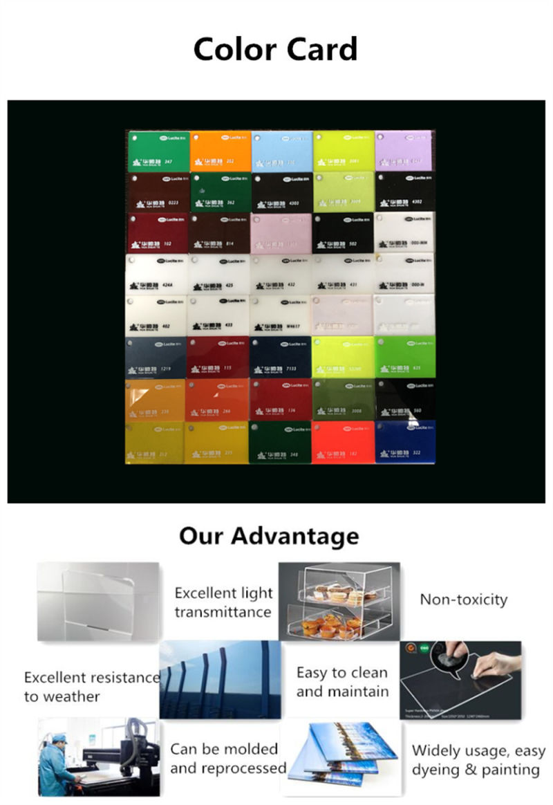 Fluorescence Colored Transparent Clear Acrylic Sheet Acrylic Plate