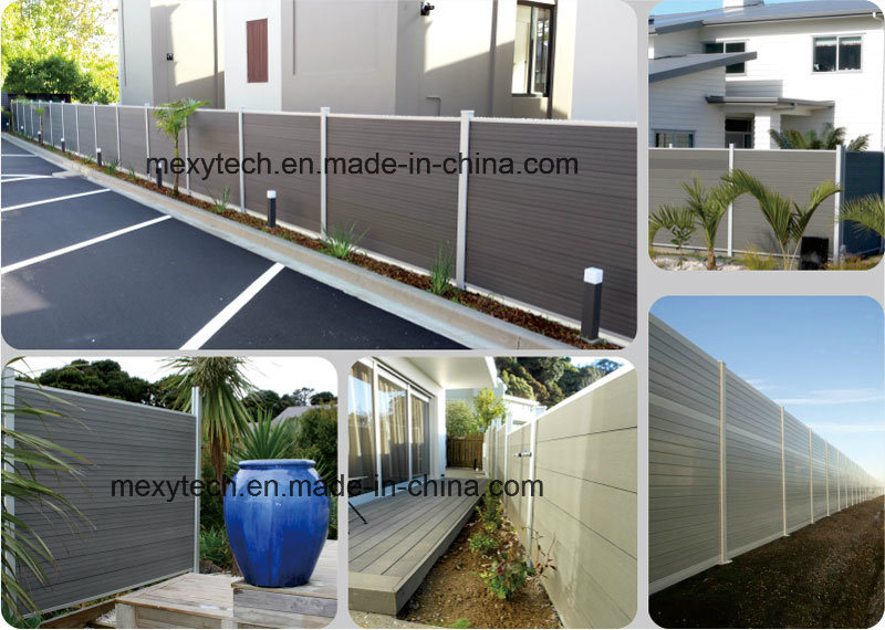 Dark Grey Privacy Fence Wood Composite WPC Decorative Garden Fence