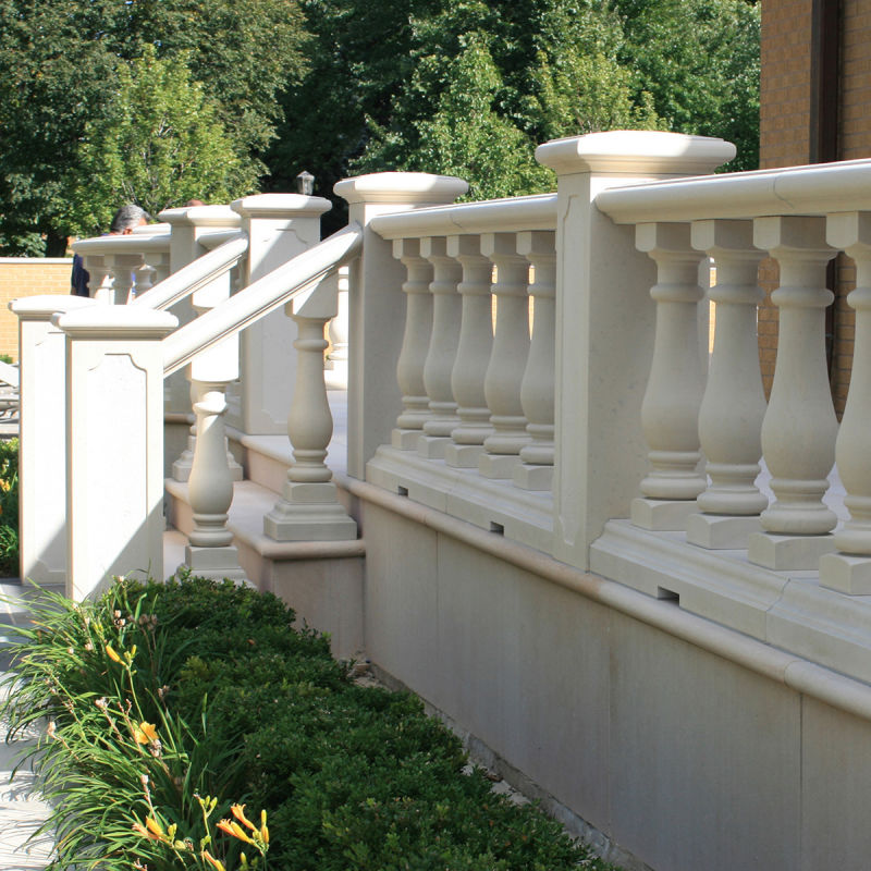 Landscape Garden Beige Limestone Sandstone Baluster and Railing with Post Column