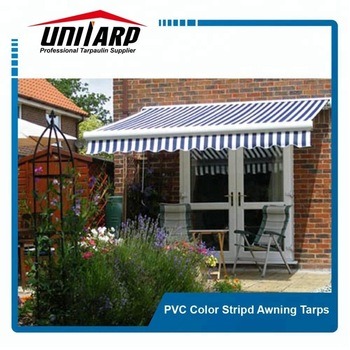 Waterproof 500*500d PVC Laminated Striped Tarp Polyester Awning Fabric PVC Printed Tarpaulin