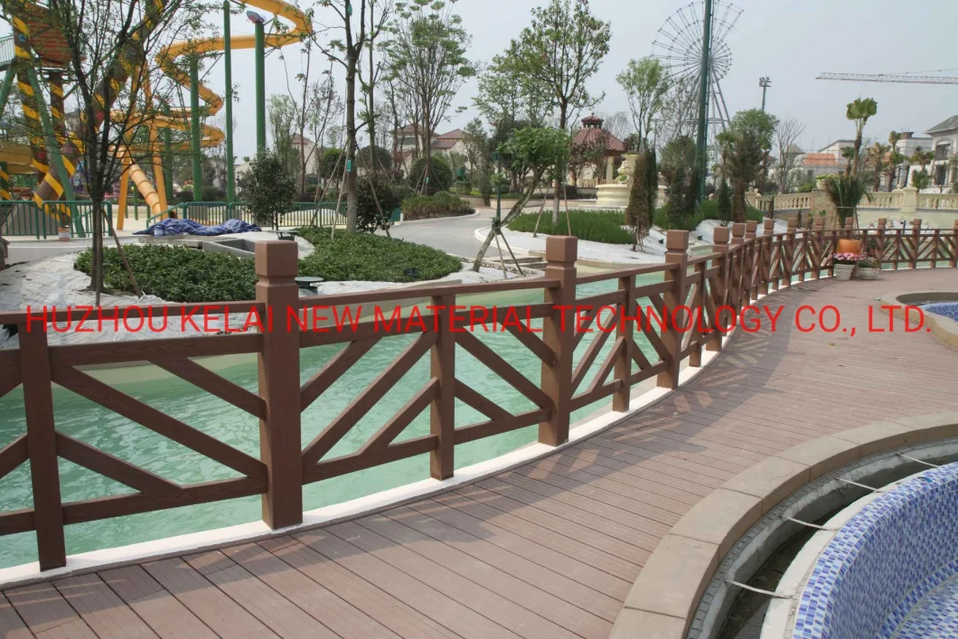 Wood Plastic Composite Decking Used Handrails Terrace Railing Designs Balcony WPC Guard Railing Waterproof