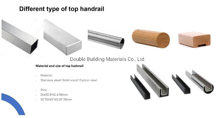 Aluminum Anodized U Channel Glass Railing Balcony Handrails