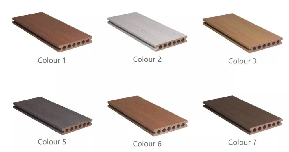 Easy to Be Installed and Low Labor Cost Solid WPC Decking with Deep Tea Color