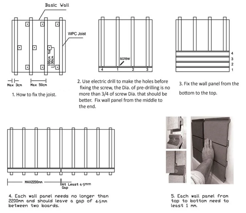 WPC Panel Waterproof Deep Wood Grain Exterior WPC/Factory Supply Wood Composite Decking Board