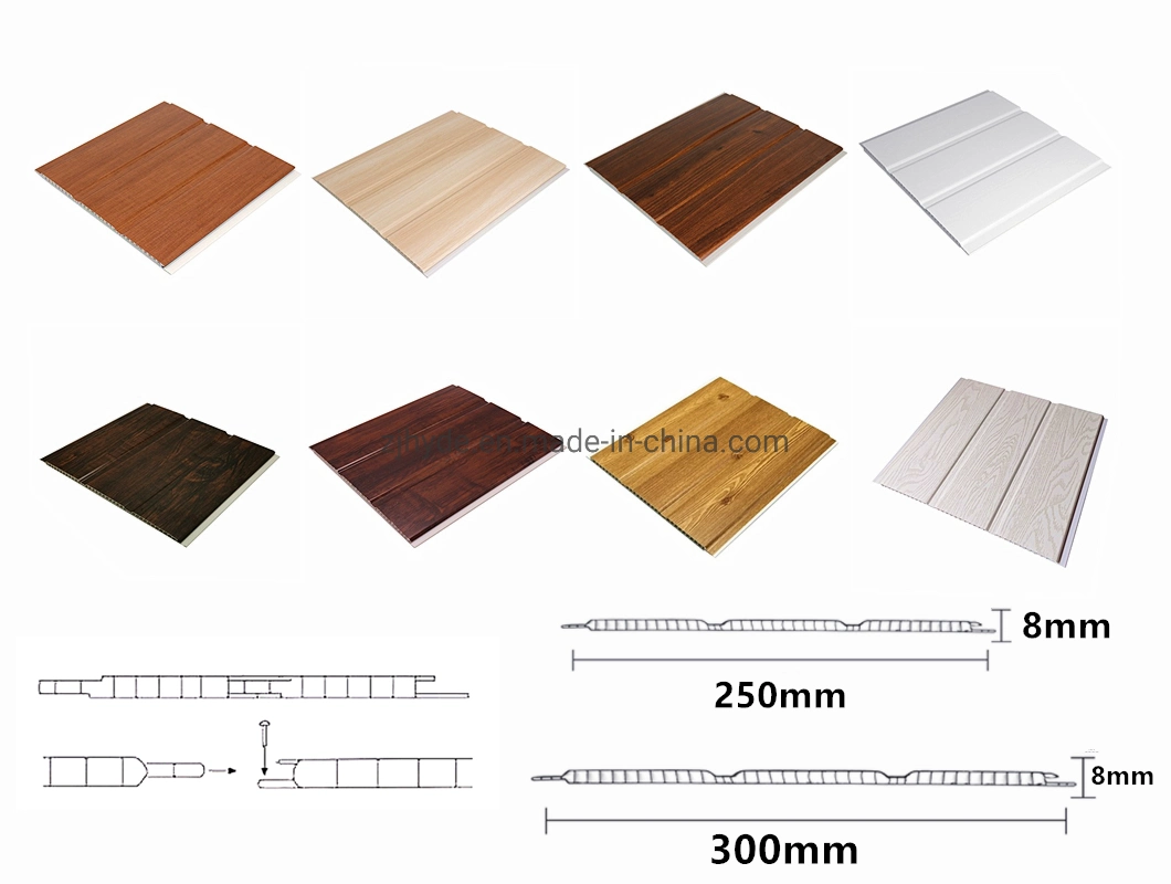 9X300mm PVC False Ceiling Panel Waterproof Fireproof Laminated PVC Panel Wall Decorative Panel Ceilings