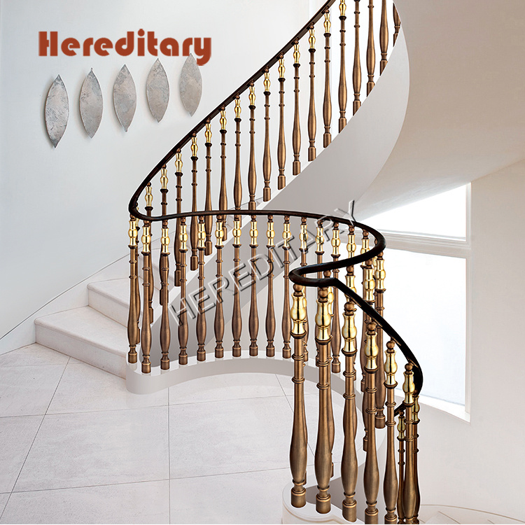 Bronze Luxury Design Simple Interior Aluminum Handrail Columns Decorative Villa