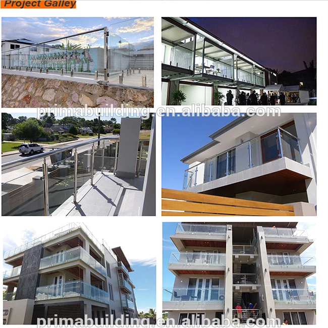 Balcony Front Porch Aluminum U Channel Base Balcony Terrace Glass Railing Designs