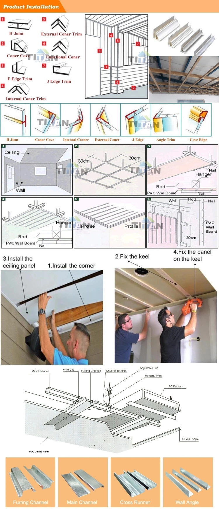 20-30cm Width PVC Wall Ceiling Panel PVC Wall Panel Plastic Bathroom Wall Cladding PVC Panel