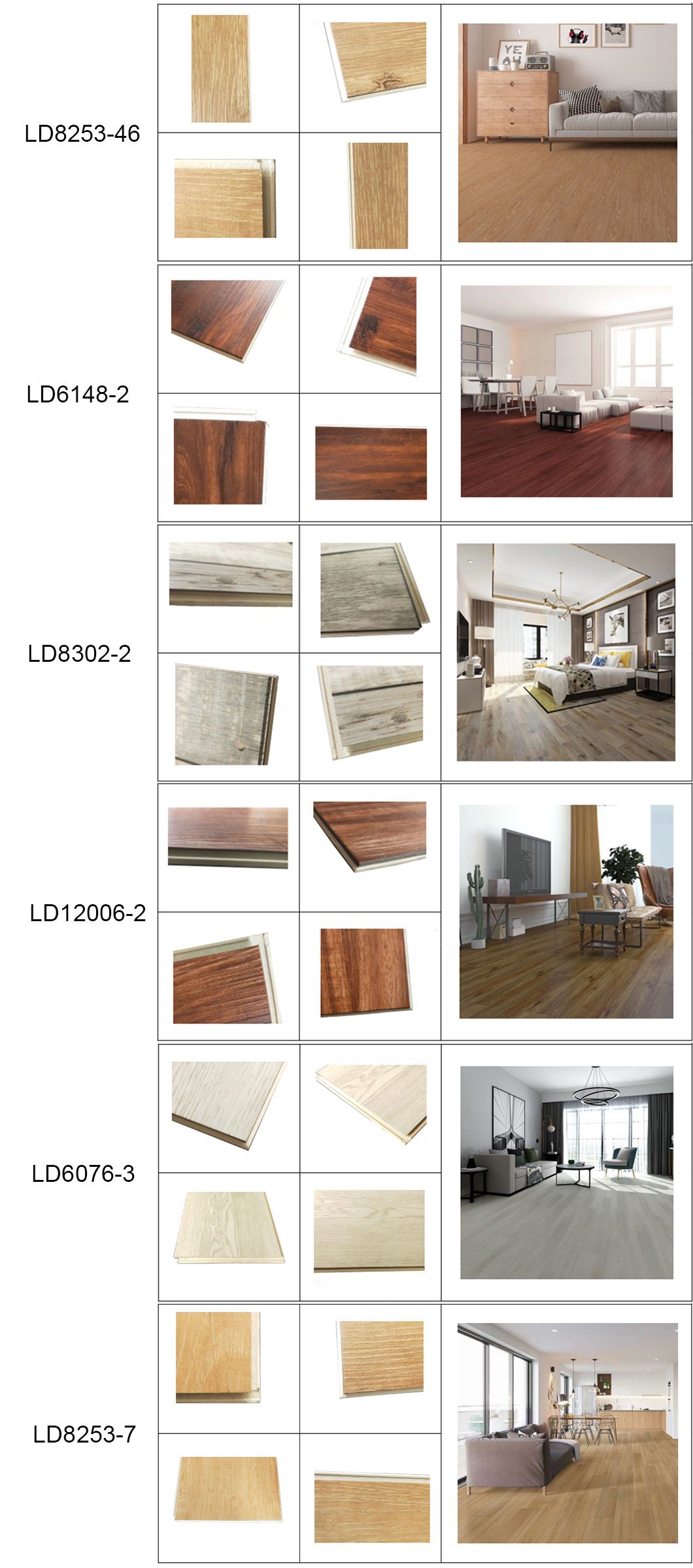 Indoor Home Decoration WPC Click Tile Plank WPC Flooring
