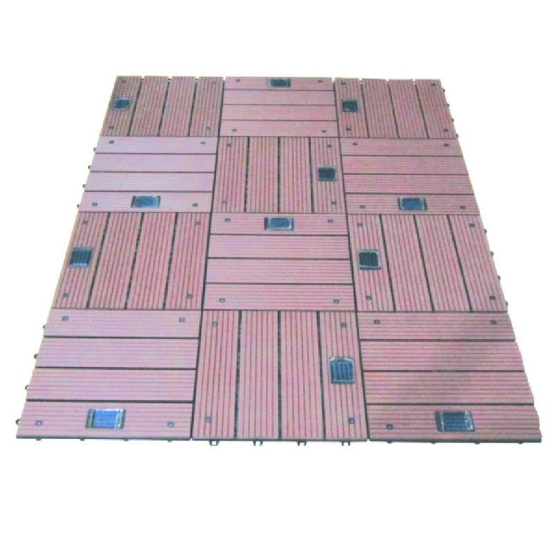 Solar Panel Composite Interlocking Tiles Waterproof Anti-Slip WPC Decking Tiles