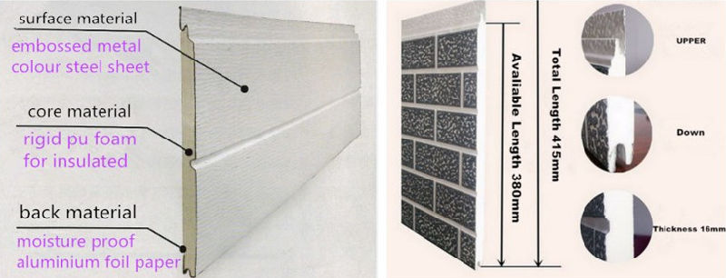 Embossed Metal Exterior Interior 3D Decorative Brick Wall Panels
