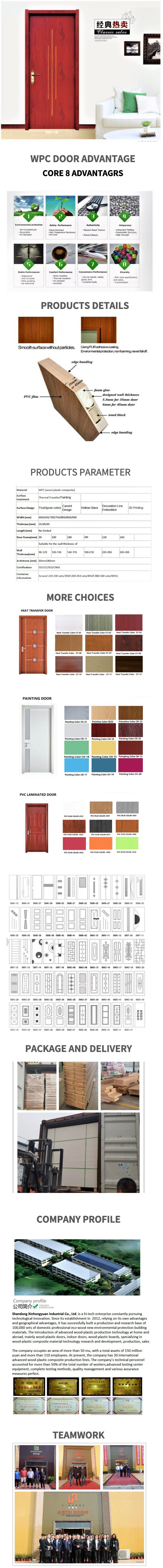 Modern Design Healthy Wood Plastic Composite WPC Door