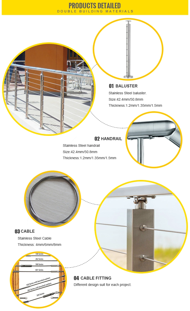 Cable Railing Balcony Rail Stainless Steel Railing