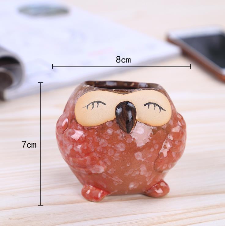 Creative Owl Ceramic Flowerpot Cute Thumb Fleshy Flowerpot