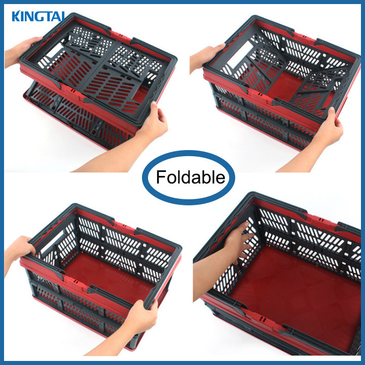 Plastic Folding Shopping Handle Laundry Basket/Collapsible Basket/Grocery Basket