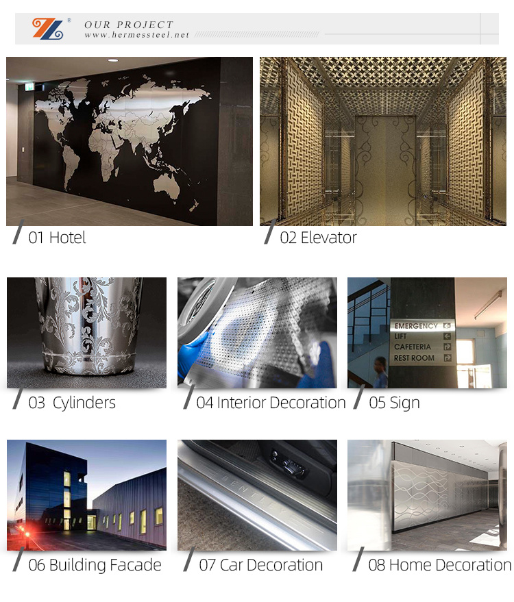 Decorative Colored Stainless Steel Etching Plates for Interior Wall Panels