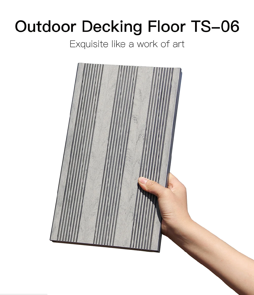 China Factory New Design Deep Embossing Solid WPC Decking