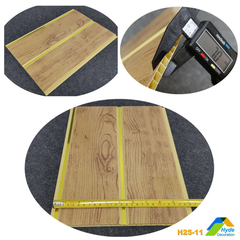 Wholesale Wood Color Lamina Cielo Raso Width 25cm Middle Groove PVC Ceiling Panels