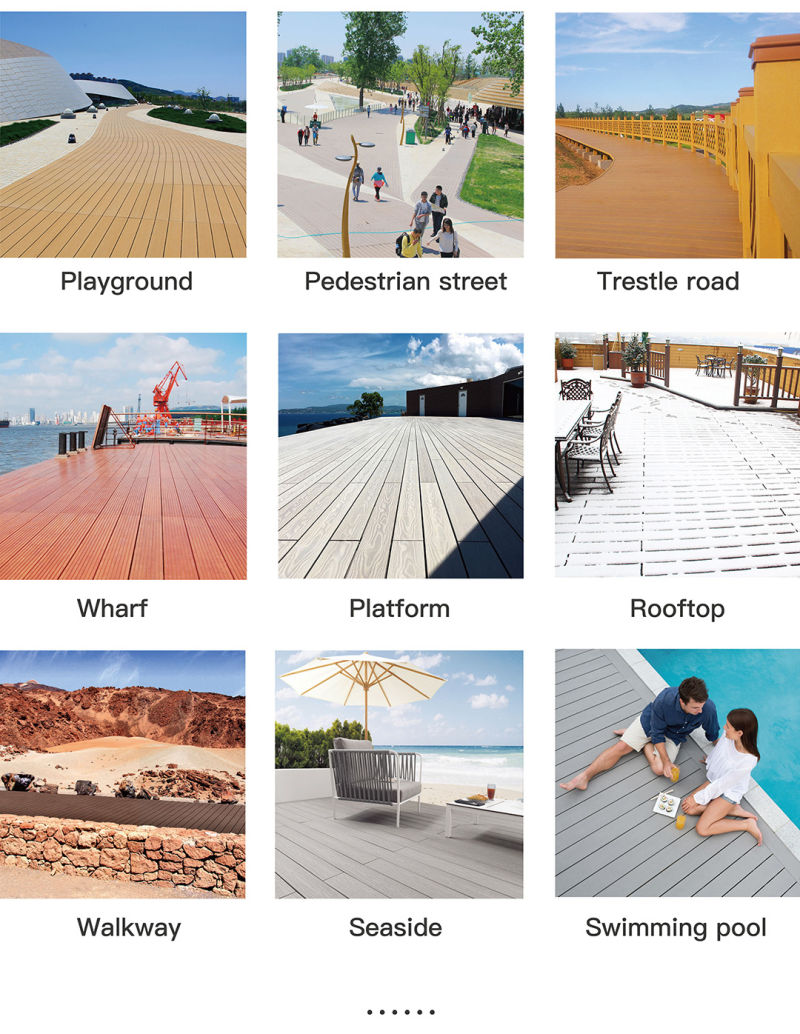 Co-Extrusion Outdoor Hollow WPC Decking Outdoor Coextrusion WPC Decking Environmental Friendly