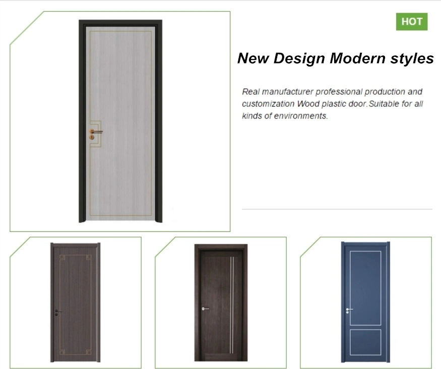 Latest Design Interior Modern Solid Wood WPC Door with WPC Frame