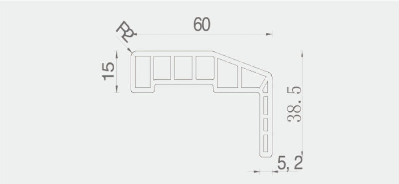 No Formaldehyde Extruded WPC Door Profile Architrave