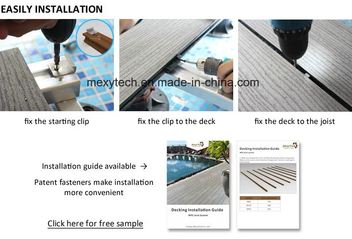 Co-Extrusion WPC Waterproof UV Resistance Outdoor Deck Flooring for Swimming Pool and Corridor