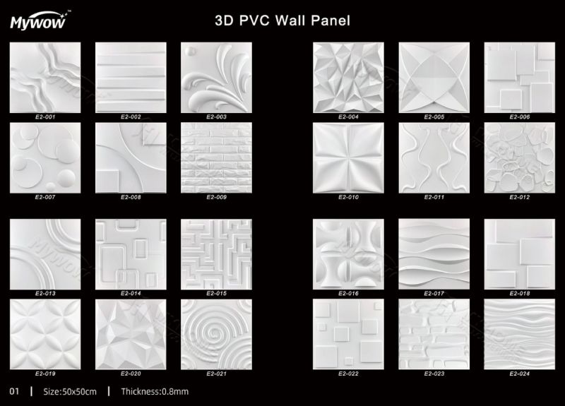 Fire-Retardant 3D PVC Wall Panel for Wall/Ceiling Decoration