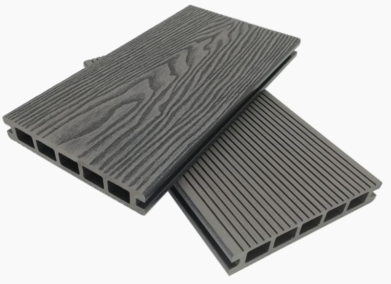 Outdoor Plastic Wood Flooring WPC Garden 3D Embossing Decking