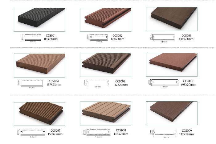 Deep Embossed Wood Grain WPC Co-Extrusion Decking