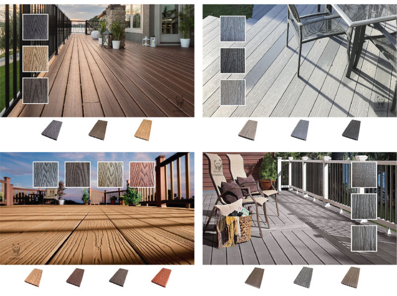 Landscape Decorative Stable UV Resistant WPC Composite Decking Decoration Material