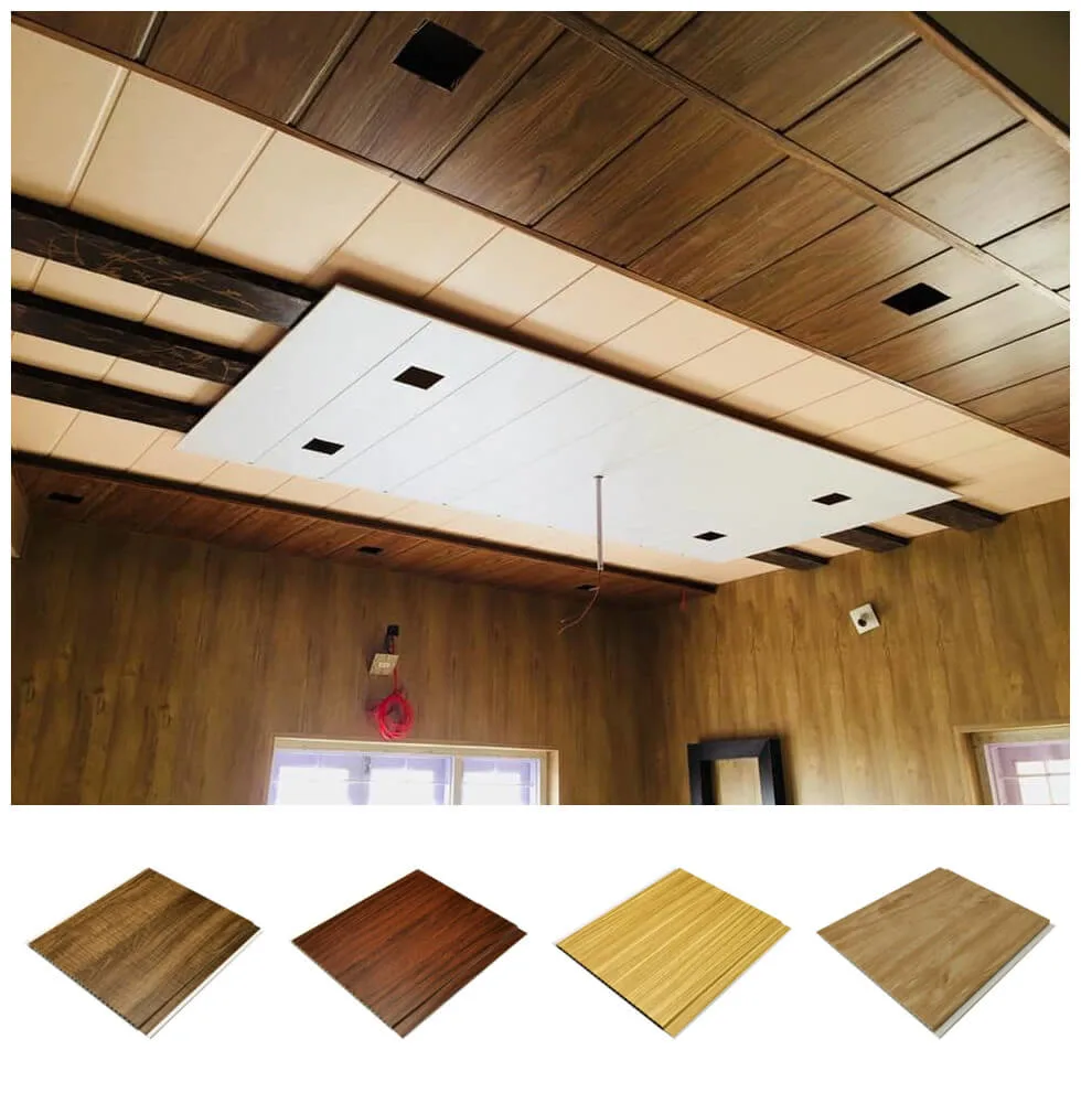 Wood Wall Indoor Plastic Paneling Interior Decorative Grain Look PVC Ceiling Panel
