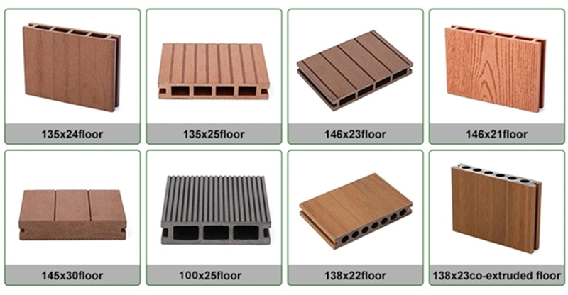 Anti Scratch Co Extrusion Hollow WPC Deck Flooring / PE Flooring for Outdoor