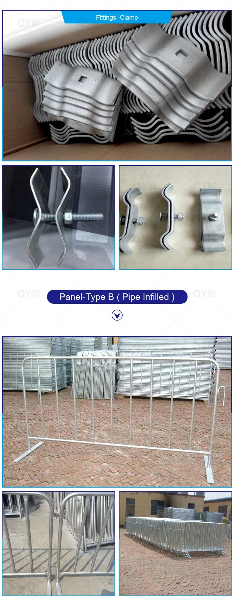 Movable Galvanized Fence Panel Metal Fence Panels Temporary Fence Part