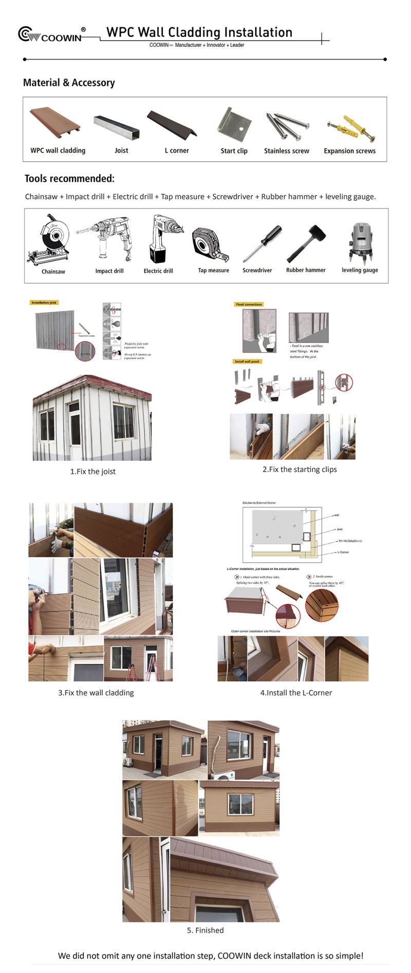 Building House Wall Covering Wood Composite WPC Cladding