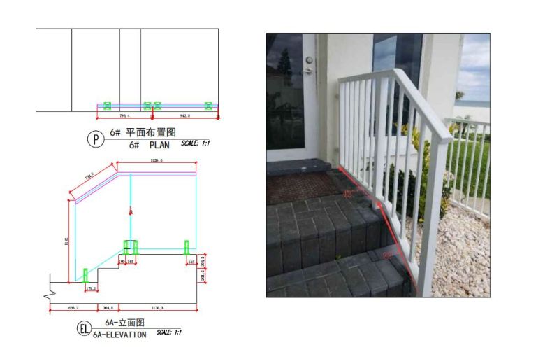 316 Steel Outdoor Glass Balcony Railing Balustrade Mounted Glass Railing