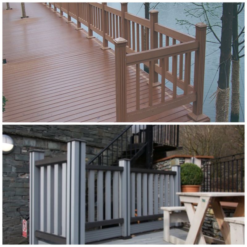 Wood Plastic Composite WPC Handrail Outdoor Decorative Balustrade Weather Resistant Handrails