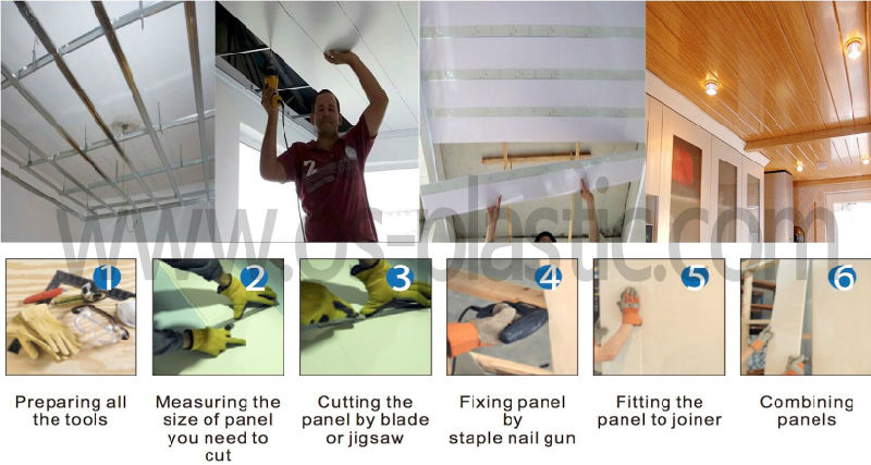 Laminated Big U Profile PVC Accessories PVC Cornice PVC Jointer for Installation